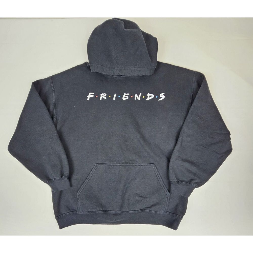 Friends Hoodie Mens Large. Y2k‎ TV Show Series Sweatshirt Black Fade.